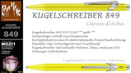 849.970 FLUO GELB * 849 Caran d'Ache Goliath Blau M + Etui