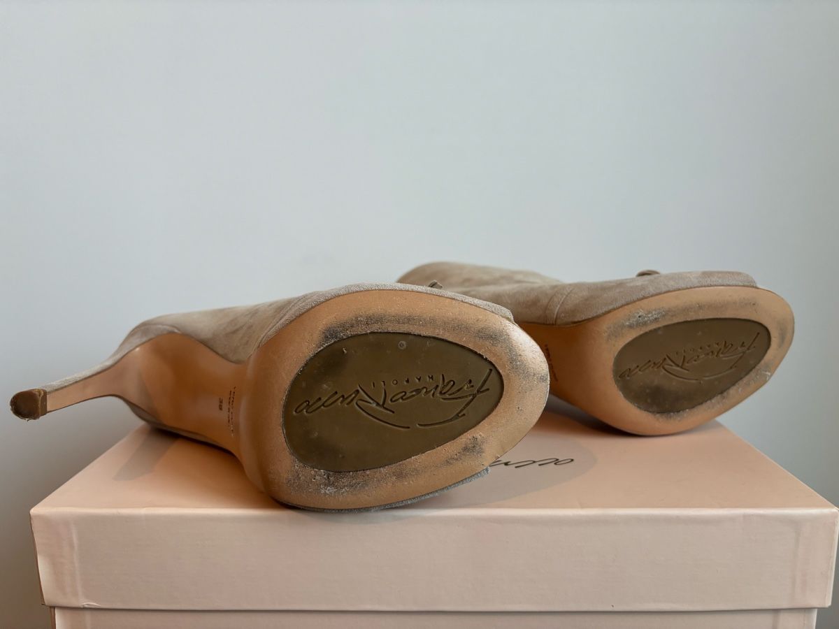 Damenschuhe: High-Heels Veloursleder beige/sand 38.5 – Neu (gemäss Beschreibung) aus Bottighofen von lwa_11686 1