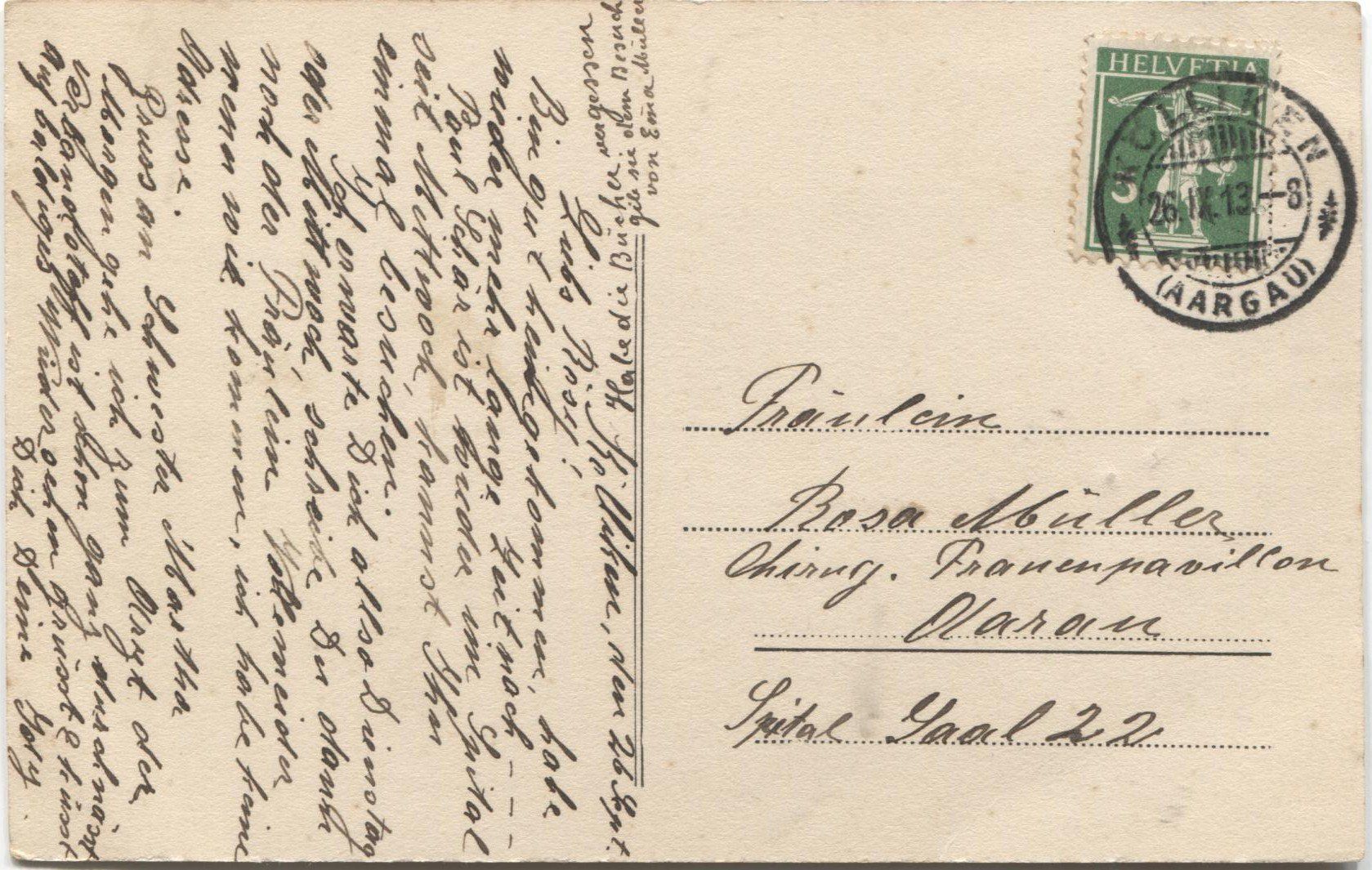 Cartoline postali: KOELLIKEN AG 1913 Lithografie – Usato da Rothrist venduto da Clanx 1