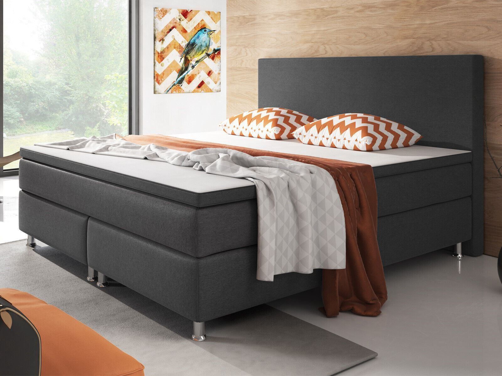 Letti: Boxspringbett 180x200 Anthrazit Doppelbett Bett Hotelbett – Nuovo e nell'imballaggio originale da Wallenwil venduto da toesstal-vertrieb
