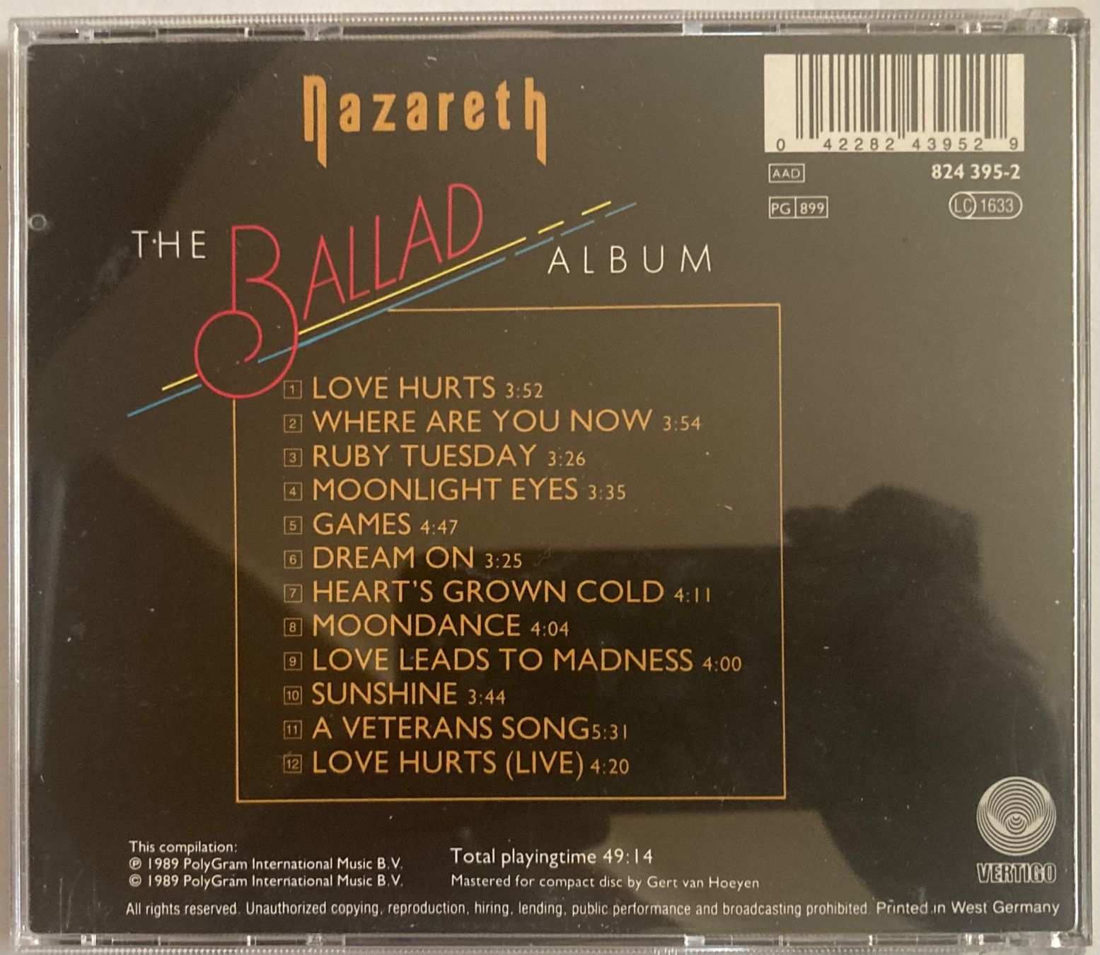 CD: NAZARETH - THE BALLAD ALBUM – Usato da Poliez-Pittet venduto da Newtown-Records 1
