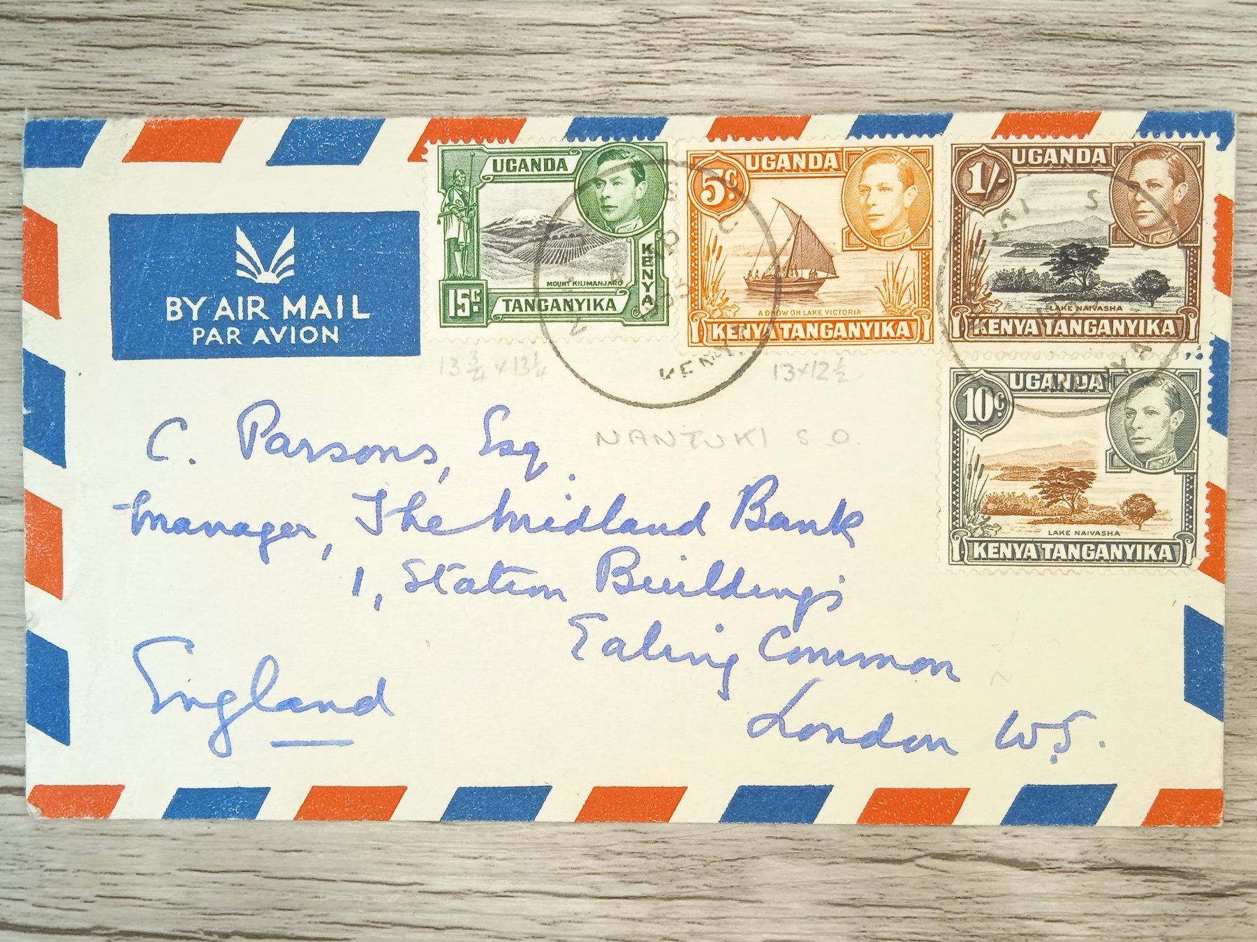 Tutti i francobolli: TR65 Enveloppe + Timbre Uganda 1955 – Usato da Cousset venduto da Patrick_Collections