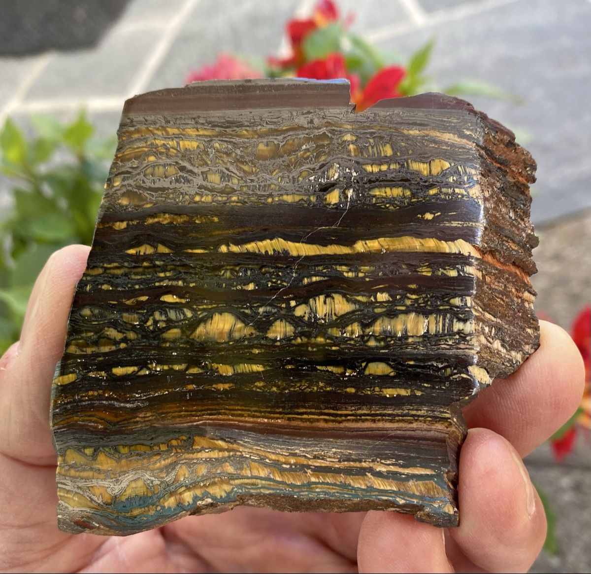 Mineralien & Heilsteine: Schöne Tiegereisen Platte  – Gebraucht aus Selzach von 321compac 5