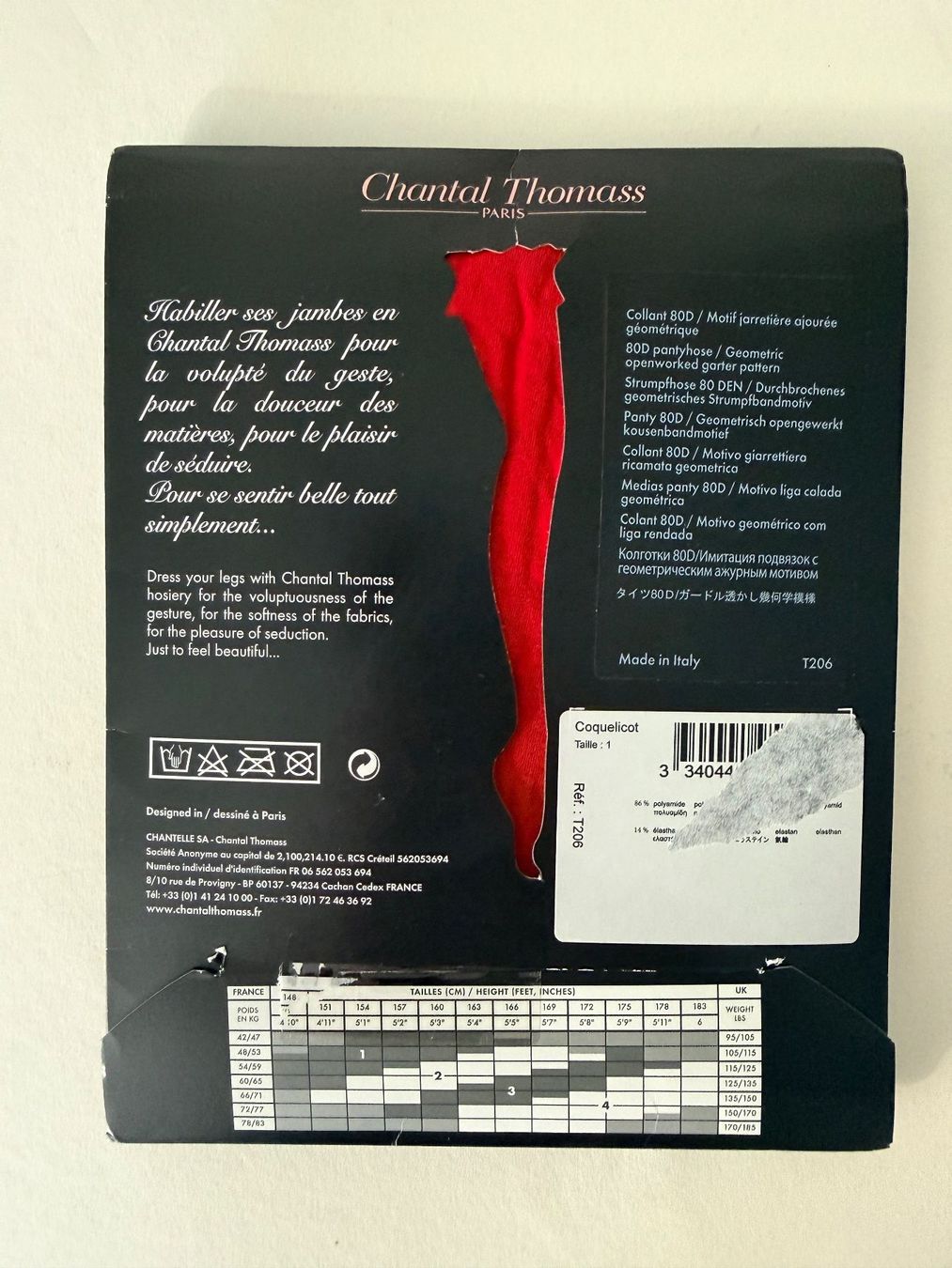 Strümpfe & Strumpfhosen: CHANTAL THOMASS, Strumpfhose Grösse 1, Farbe Rot – Neu und originalverpackt aus Rudolfstetten von gst_g7xl 1
