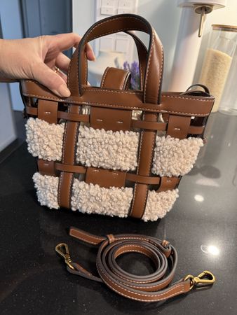 ZARA stylish crossover bag teddy and brown