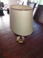 Tischlampe Messing Lampenschirm Creme guter Zustand 