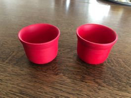 2x petit Pot de fleur Rouge framboise