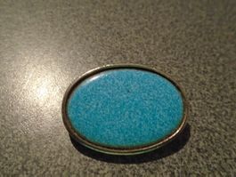 Brosche oval, blau