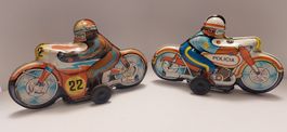 Jouet moto en tole "Roman" Espagne, lots de 2 jouets