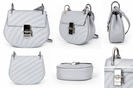 Chloé Drew Damen Schultertasche / Crossbody Bag – Hellgrau