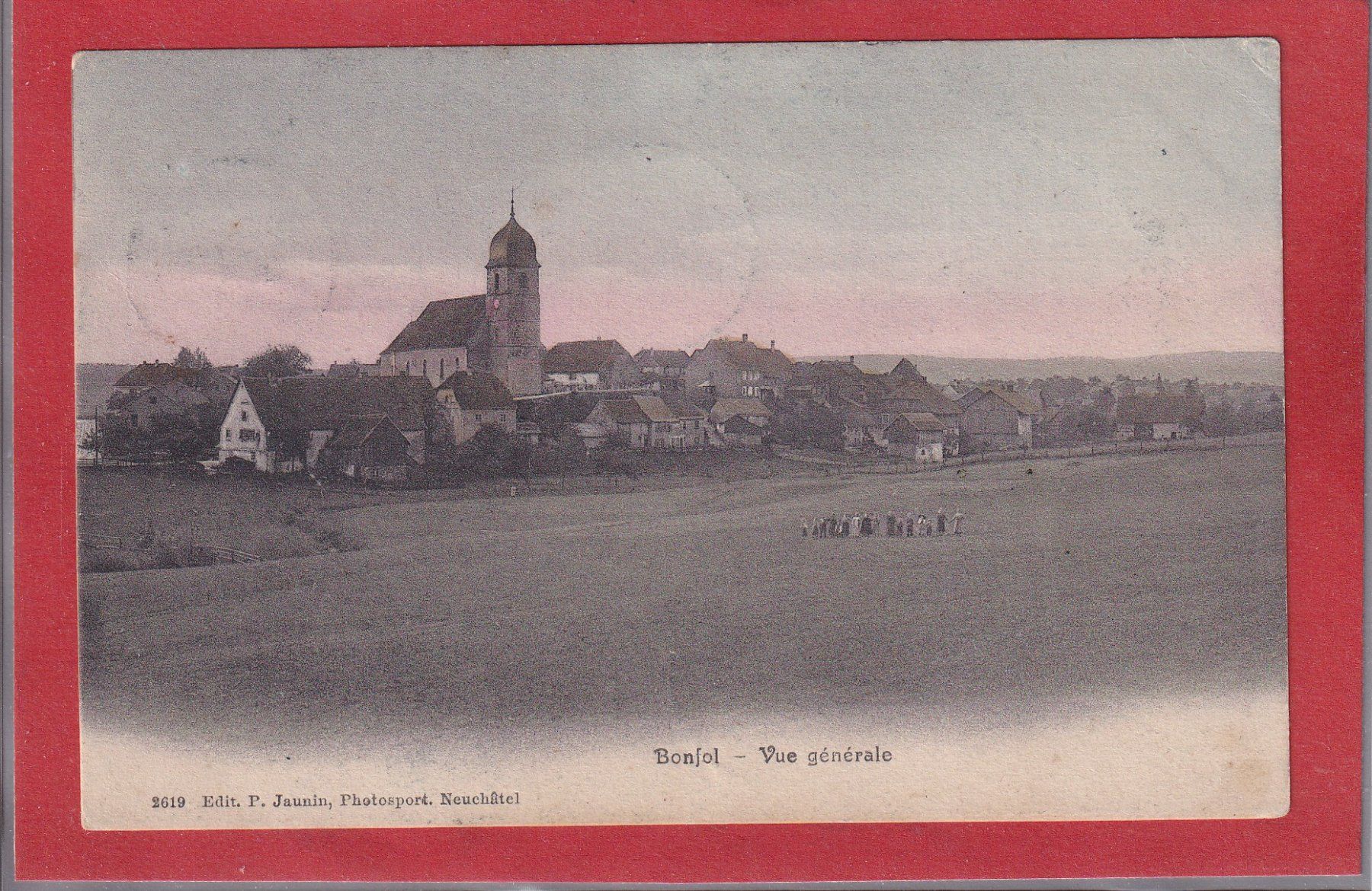 Cartoline postali: Bonfol - Vue générale - Noël 1906 – Usato da Orvin venduto da Pyaeschli