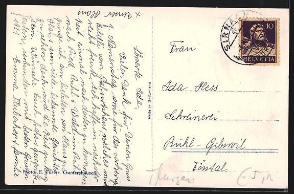 Cartes postales: AK Sirnach, Teilansicht mit Kirche, 1931 – D'occasion à Berlin par bartko-reher 1
