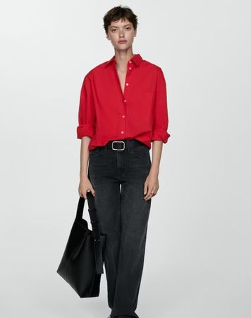 🤩MANGO KARO BLUSE ROT-SCHWARZ NEU & D&G P.