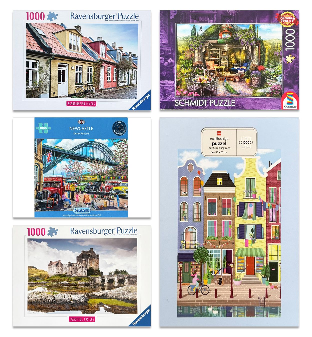 Puzzles: 5 Puzzles 1000 Teile. – Gebraucht aus Richterswil von ma_cu