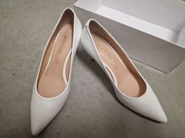 Weiss Leder pumps Hochzeit Gr.39