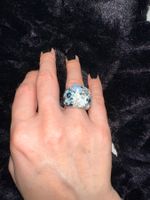 Cindarella💎Swarovski Ring white/blue Gr 52(12)-NP CHF 300.-