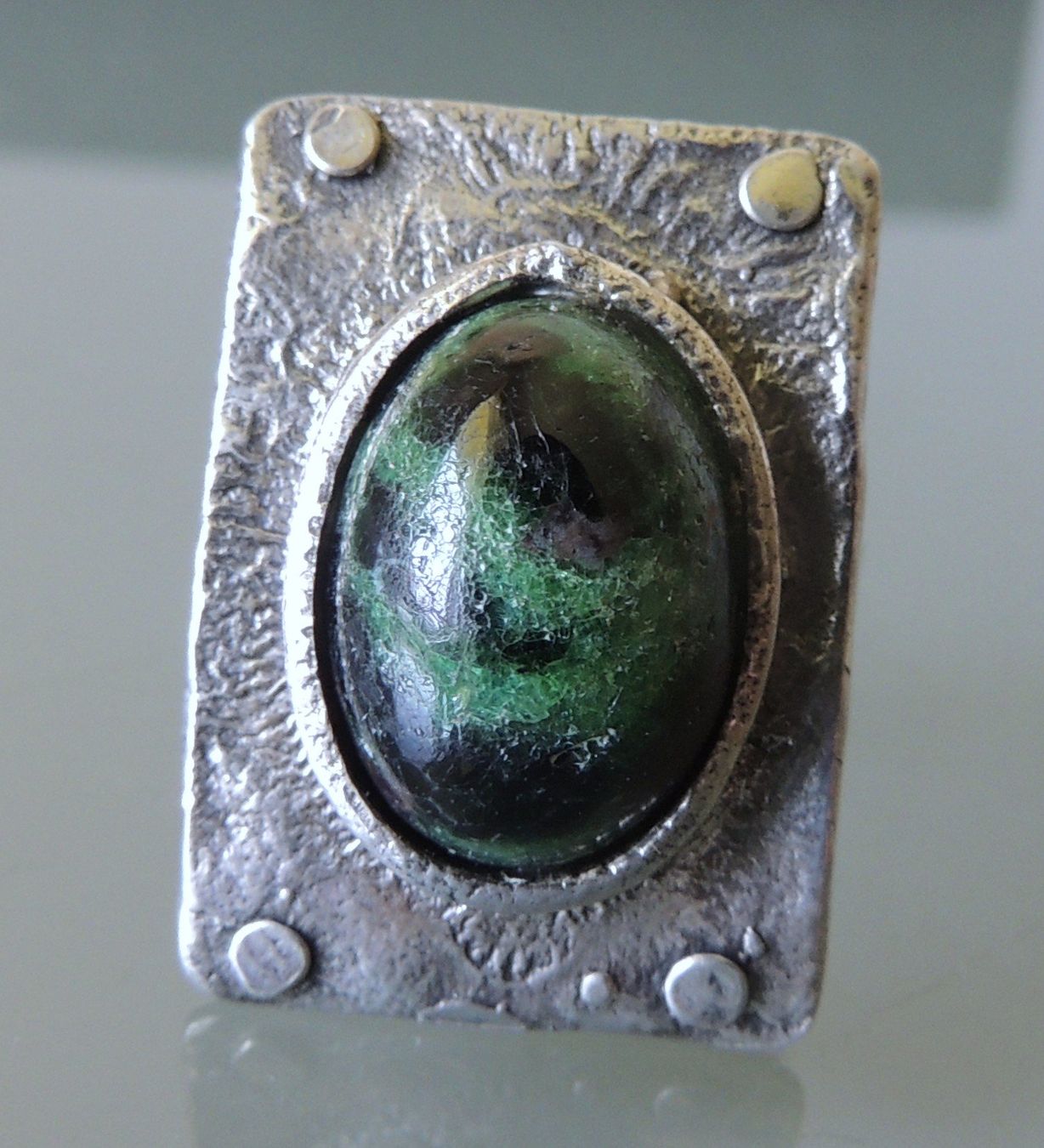 Anelli: Silber 835 Fingerring Zoisit mit Rubin – Usato da Waldenburg venduto da schaller707