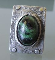 Silber 835 Fingerring Zoisit mit Rubin