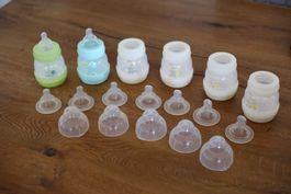 MAM Set Babyflaschen und Sauger - tlw. neu