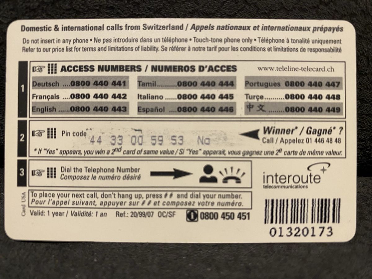 Telefon- & Taxkarten: Teleline – Gebraucht aus Lausanne von babacard10 1