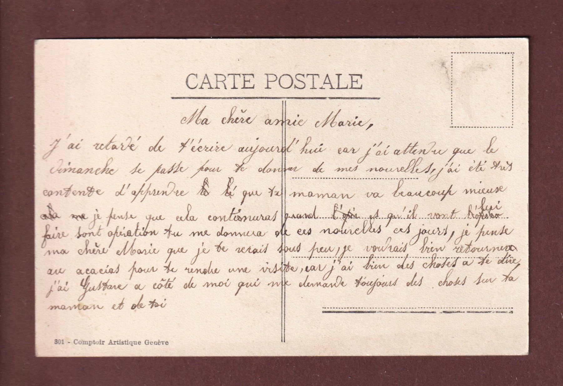 Cartoline postali: GENEVE - Ariana - Parc des biches – Usato da Pully venduto da nicecards 1