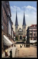 AK Luzern, Hofkirche mit Geschäften