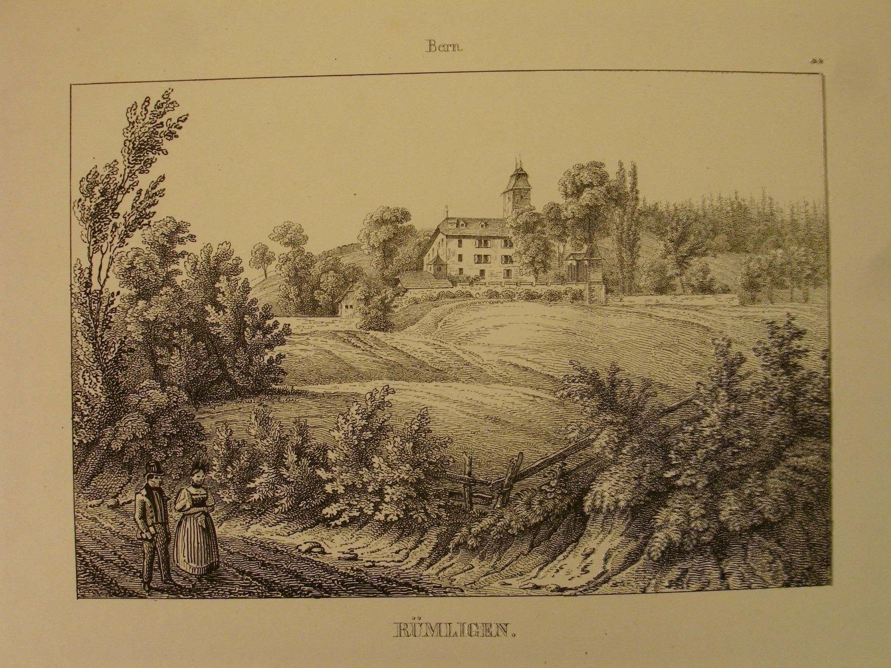 Grafica & Litografie: RÜMLIGEN, BERN, LITHOGRAPHIE 1840 – Usato da Grüningen venduto da Kartensammler
