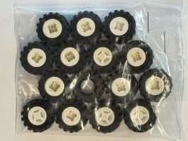 12x Lego Technik Räder, Reifen, Old School.