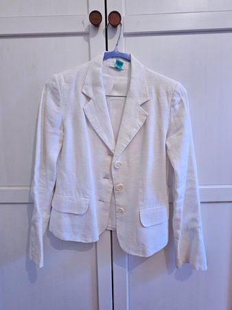 Damen Blazer Kookai weiss, 100% Leinen, S, frisch gereinigt