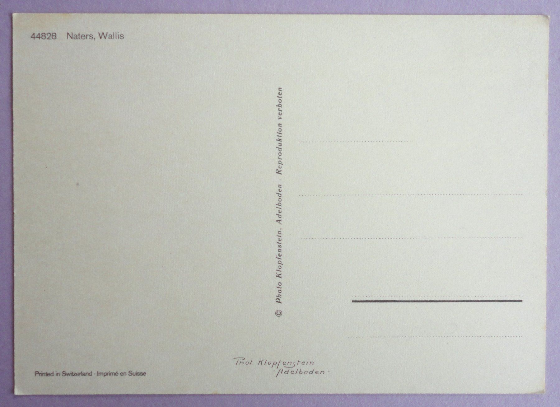 Cartoline postali: Naters, Wallis – Usato da Fétigny venduto da Billy2miny 1