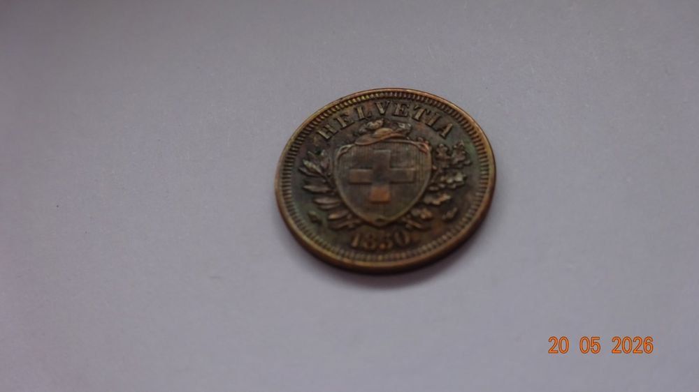 Tutti le monete: 1 Rappen 1850 Très rare – Usato da bassecourt venduto da Oursvert 1