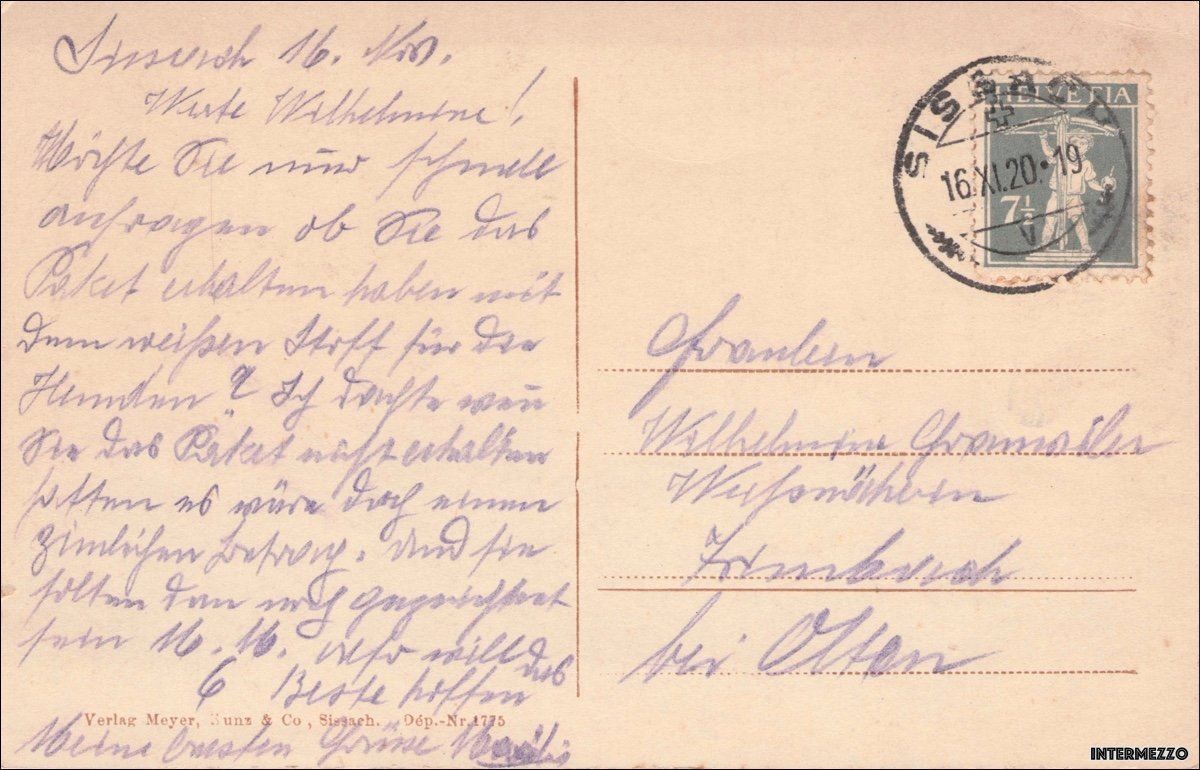 Cartoline postali: Sissach // Gesamtansicht // 1920 – Usato da Basel venduto da intermezzo12 1