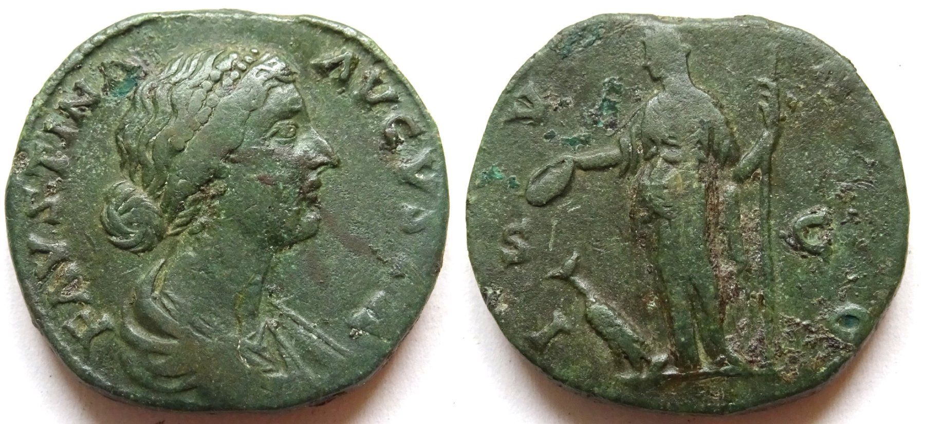 Tutti le monete: FAUSTINA Æ Sestertius (162 AD) – Usato da La Sarraz venduto da classicworldcoins