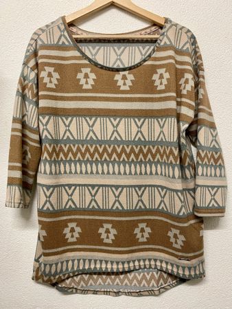 Pullover L von Hollister, Ethno Look Braun Beige