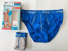 SLOGGI Start, Slips men Midi, Grösse S (Blau und Grau)