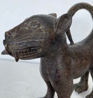 XXL wunderschöner alter Benin Bronze Leopard H 30 cm Kg 4,5