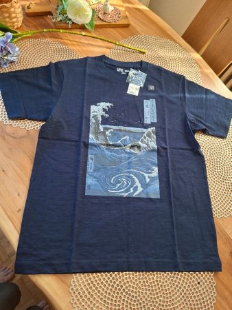 UNIQLO UT Japanese UKIYO-E blue×MFABoston/ T-Shirt New/L!