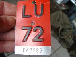 Plaque de vélo, canton de Lucerne. (vélo moteur)