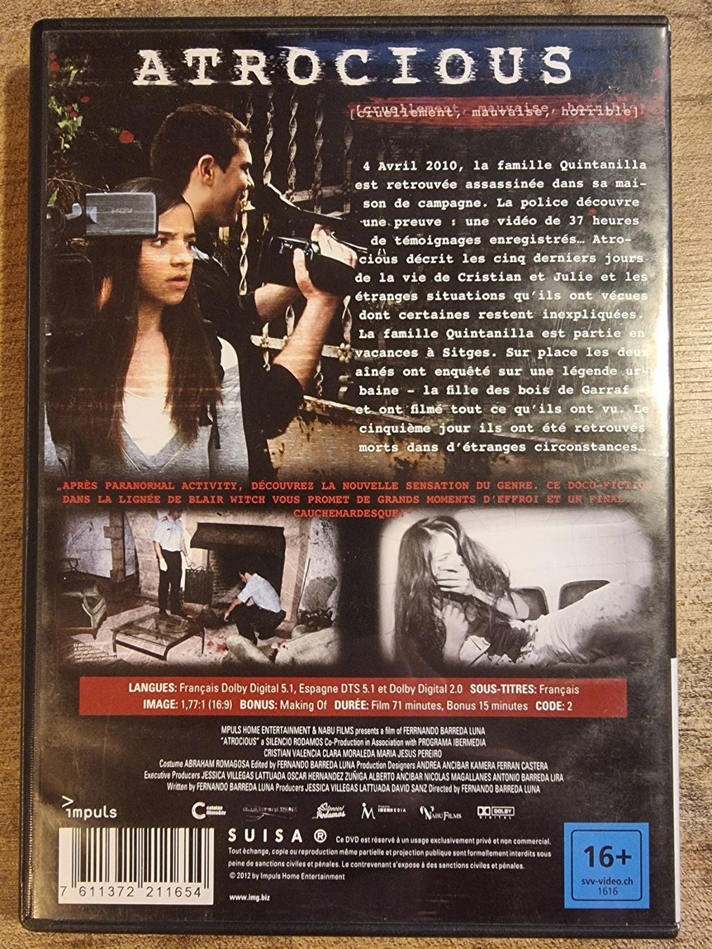 Tutti i DVDs: Atrocious – Usato da Chavannes-près-Renens venduto da XWR4 1