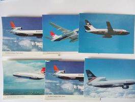Aviatik 6 alte Ansichtskarten der British Airways