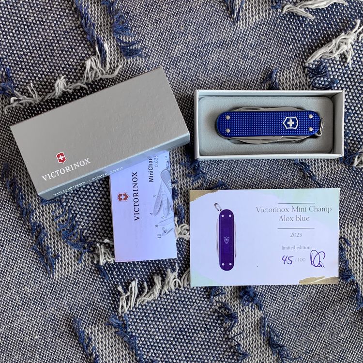 Victorinox mini Champ limitiert 100 blau Klappmesser Messer (Gebraucht ...
