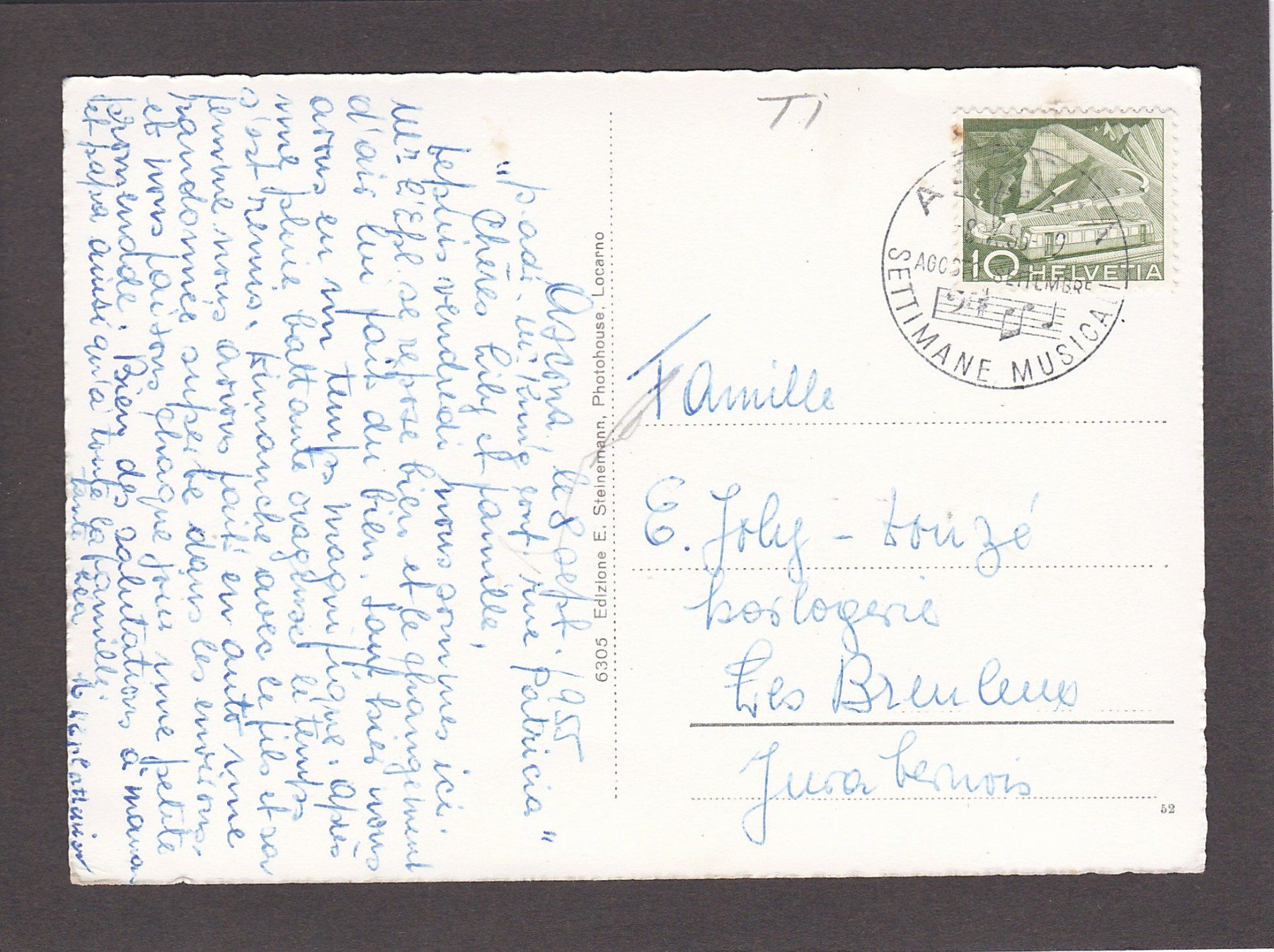 Cartoline postali: INTRAGNA (Centovalli) 1955 – Usato da Reiden venduto da cinfis 1
