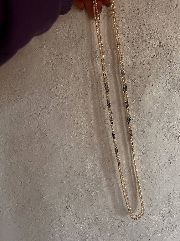 Catenine: Feine Perlenkette zart (mit hämatith) 80cm – Usato da Basel venduto da bellespirit 3