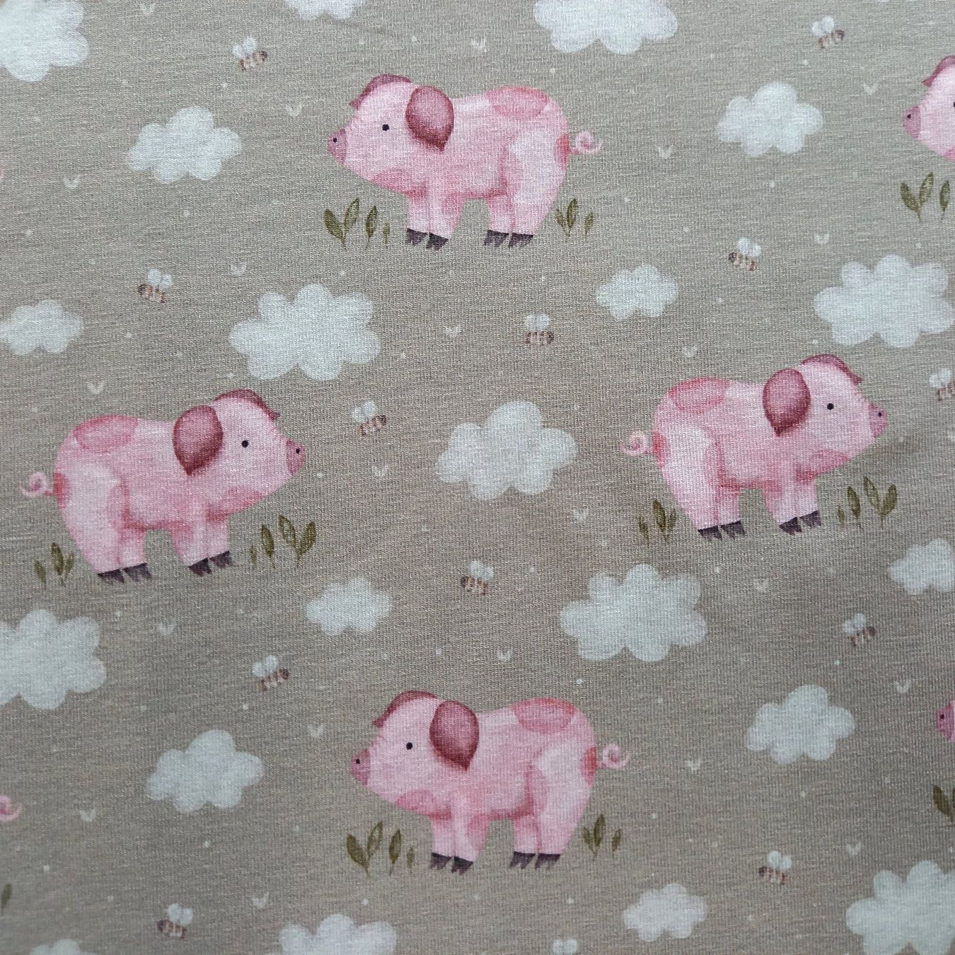 Tessuti: Jersey Schwein beige – Nuovo e nell'imballaggio originale da Winterthur venduto da Kimbana