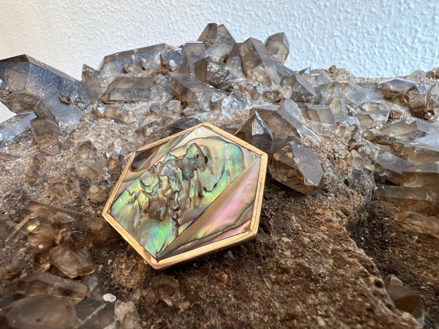 Spille & Fermagli: Statement Brosche 6 -eckig 925 Silber Abalone Paua Muschel – Nuovo (secondo la descrizione) da Bern venduto da Jiffy 1