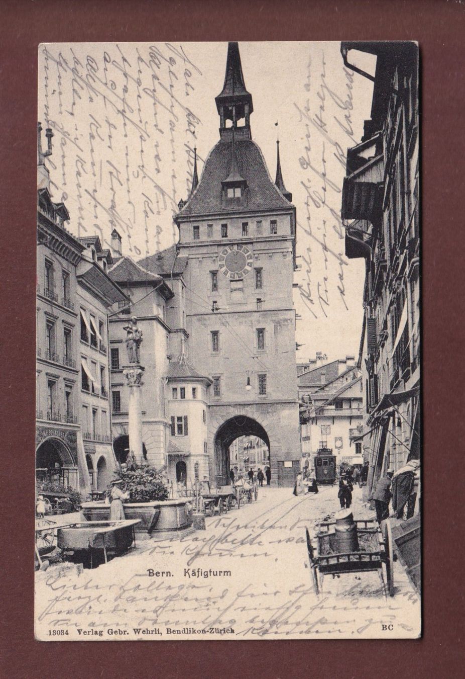 Ansichtskarten: BERN - Käfigturm - 1909 – Gebraucht aus Pully von nicecards-shop