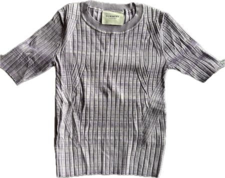 T-Shirt Femme Summery mauve côtelé 