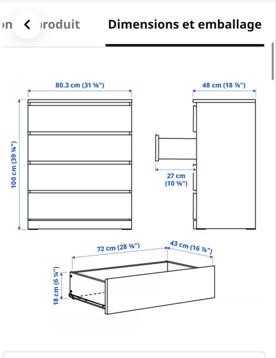 Ikea Kommoden: Meuble Malm IKEA – Neu (gemäss Beschreibung) aus Zürich von apr_6qm6 3
