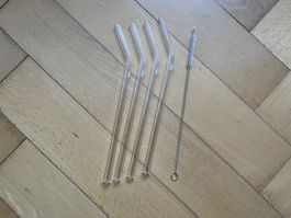 Neue Zwilling Trinkhalme aus Glas