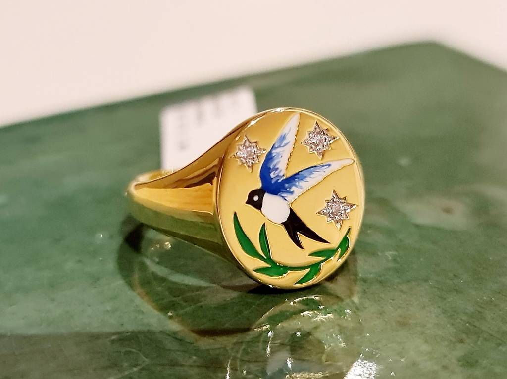 Ringe: Siegelring Schwalbe Gelbgold Gr. 55 – Neu und originalverpackt aus Stein am Rhein von JuwelierSteinbock.CH 1